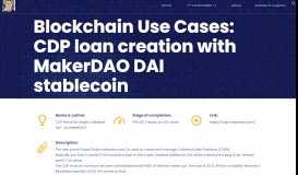 
							         Blockchain Use Cases: CDP loan creation with MakerDAO DAI ...								  
							    