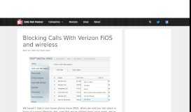 
							         Blocking Calls With Verizon FiOS and wireless - Zatz Not Funny!								  
							    