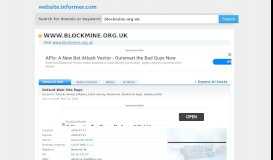 
							         blockmine.org.uk at WI. BlockMine Limited - Website Informer								  
							    