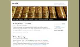 
							         Blog | ALABI | Association of Librarians & Archivists at Baptist Institutions								  
							    