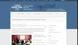 
							         BLOG- Guest Speaker: Dr. Covert of Axis Pain Center - Cantrell Center								  
							    
