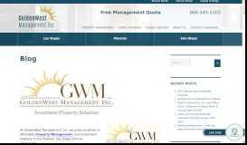 
							         Blog – Property Management - GoldenWest Management								  
							    