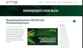 
							         Blog - Resolving Dynamics 365 Portals ... - Engineered Code								  
							    
