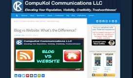 
							         Blog vs Website: What's the Difference? - CompuKol Communications								  
							    