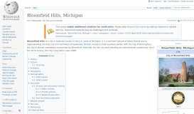 
							         Bloomfield Hills, Michigan - Wikipedia								  
							    