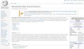 
							         Bloomfield Hills School District - Wikipedia								  
							    