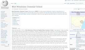 
							         Blue Mountains Grammar School - Wikipedia								  
							    