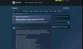 
							         blue portals wont work????????? :: Portal 2 ... - Steam Community								  
							    