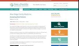 
							         Blue Ridge Family Medicine - State of Franklin Healthcare Associates								  
							    