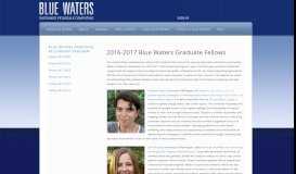 
							         Blue Waters User Portal | 2016 Graduate Fellows								  
							    