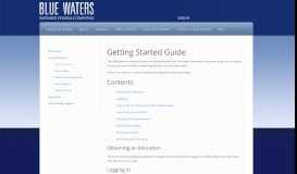 
							         Blue Waters User Portal | Getting Started								  
							    