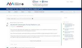 
							         Bluetooth Developer Portal Platform List | Cypress Developer ...								  
							    