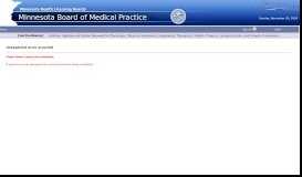 
							         BMP Portal - Service Form - Minnesota Board of Medical Practice								  
							    