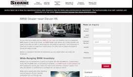 
							         BMW Dealer Devon PA | Sloane Automotive Group								  
							    