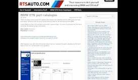 
							         BMW ETK part catalogue | RTS - Your Total BMW Enthusiast								  
							    