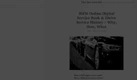 
							         BMW Online Digital Service Book & iDrive Service History – Why, How ...								  
							    
