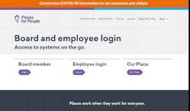 
							         Board and employee login | Places for People								  
							    