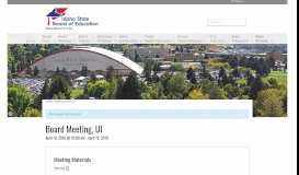 
							         Board Meeting, UI - Idaho State Board of Education - Idaho.gov								  
							    