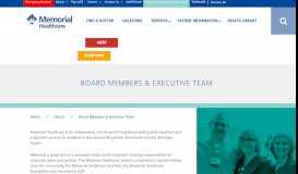 
							         Board Members & Executive Team - Memorial Healthcare								  
							    