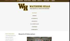 
							         Board of Education - Watchung Hills Regional High School								  
							    