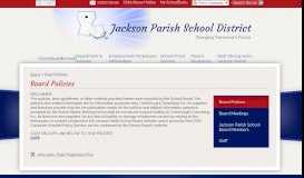 
							         Board Policies – Board – Jackson Parish School District								  
							    