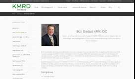 
							         Bob Dietzel, ARM, CIC | KMRD Partners								  
							    