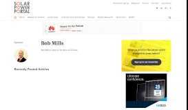 
							         Bob Mills | Solar Power Portal								  
							    
