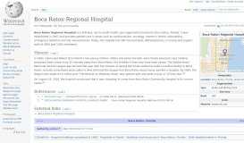 
							         Boca Raton Regional Hospital - Wikipedia								  
							    