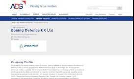 
							         Boeing Defence UK Ltd - Our Member Companies - ADS Group								  
							    