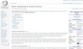 
							         Boles Independent School District - Wikipedia								  
							    