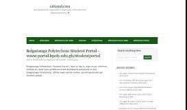 
							         Bolgatanga Polytechnic Student Portal – Www.portal.bpoly.edu.gh ...								  
							    