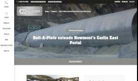 
							         Bolt-A-Plate extends Newmont's Carlin East Portal | AIL Mining								  
							    