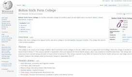 
							         Bolton Sixth Form College - Wikipedia								  
							    