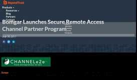 
							         Bomgar Launches Secure Remote Access Channel Partner Program ...								  
							    