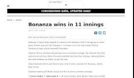 
							         Bonanza wins in 11 innings | Las Vegas Review-Journal								  
							    