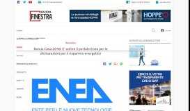 
							         Bonus Casa 2018. E' online il portale Enea per le dichiarazioni per il ...								  
							    