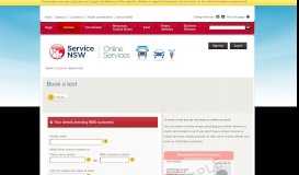 
							         Book a test - Service NSW								  
							    