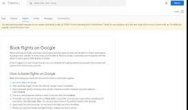 
							         Book flights on Google - Travel Help - Google Support								  
							    