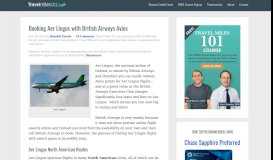 
							         Booking Aer Lingus with British Airways Avios - Travel Miles 101								  
							    