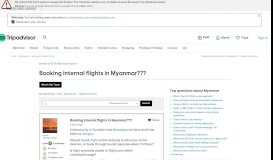 
							         Booking internal flights in Myanmar??? - Myanmar Forum - TripAdvisor								  
							    