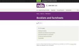 
							         Booklets and factsheets | NDIS								  
							    