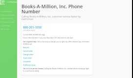 
							         Books-A-Million, Inc. Phone Number | Call Now & Shortcut to Rep								  
							    