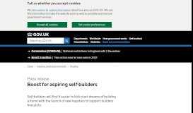 
							         Boost for aspiring self-builders - GOV.UK								  
							    