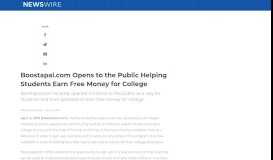 
							         Boostapal.com Opens to the Public Helping Students Earn ...								  
							    