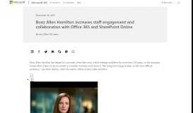 
							         Booz Allen Hamilton increases staff engagement and ... - Microsoft								  
							    