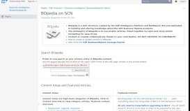 
							         BOpedia on SCN - Business Intelligence (BusinessObjects) - SCN Wiki								  
							    