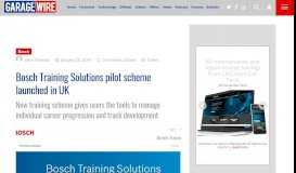 
							         Bosch Training Solutions pilot scheme launched in UK - Garagewire								  
							    