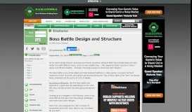 
							         Boss Battle Design and Structure - Gamasutra								  
							    