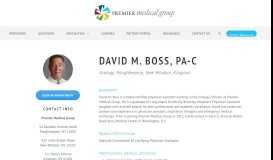 
							         Boss M. David, PA-C - Premier Medical Group								  
							    