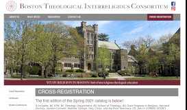 
							         Boston Theological Interreligious Consortium | Cross Registration								  
							    